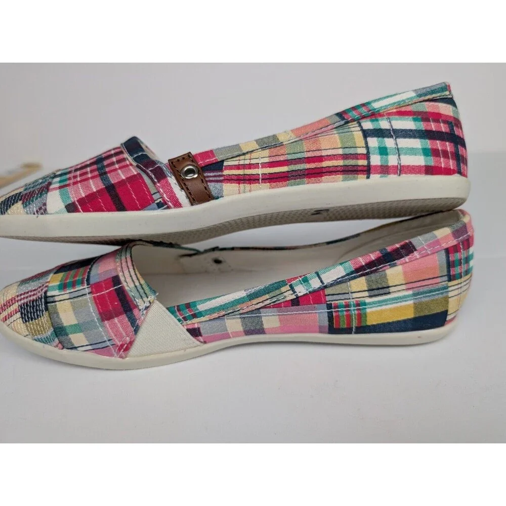 Nine West Shoes Flats Patchwork Quilt Loafers Slip On Size 7.5 M Round Toe